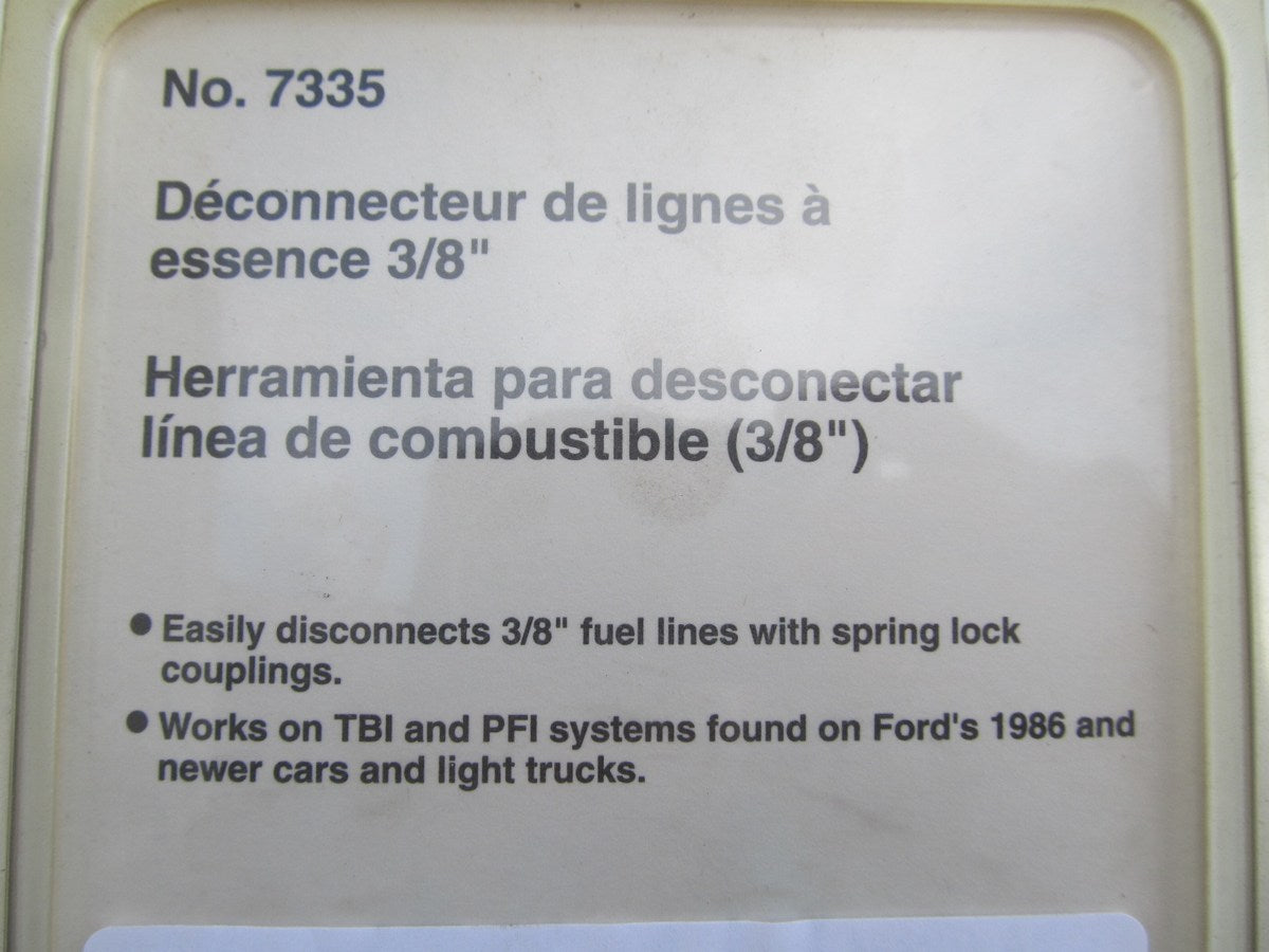 OTC 7335 Yellow 3/8'' Ford Fuel Line Disconnect Tool W/ Spring Lock Coupling