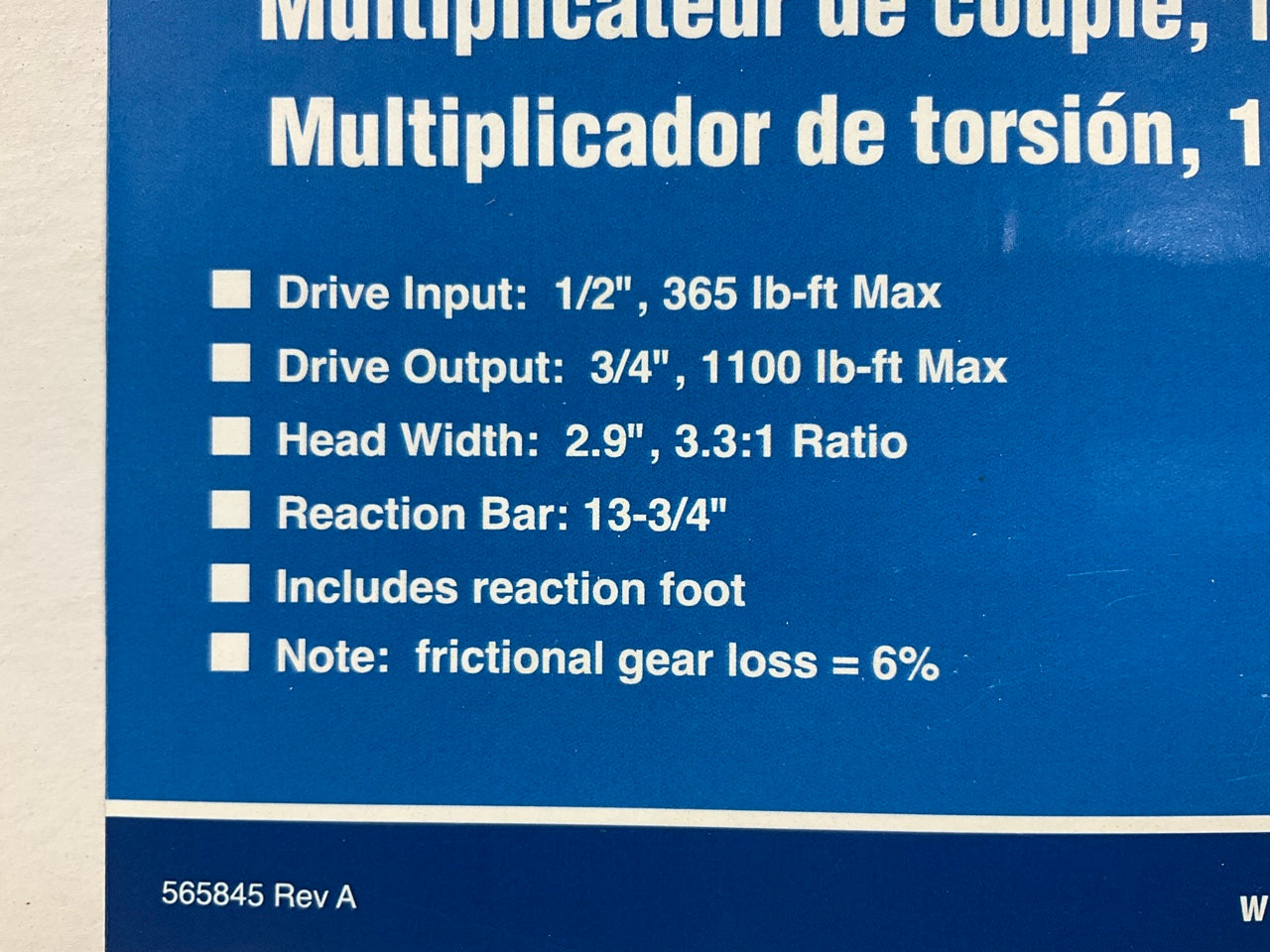 OTC 7367 Torque Multiplier Wrench Kit - 1000 Lb-ft