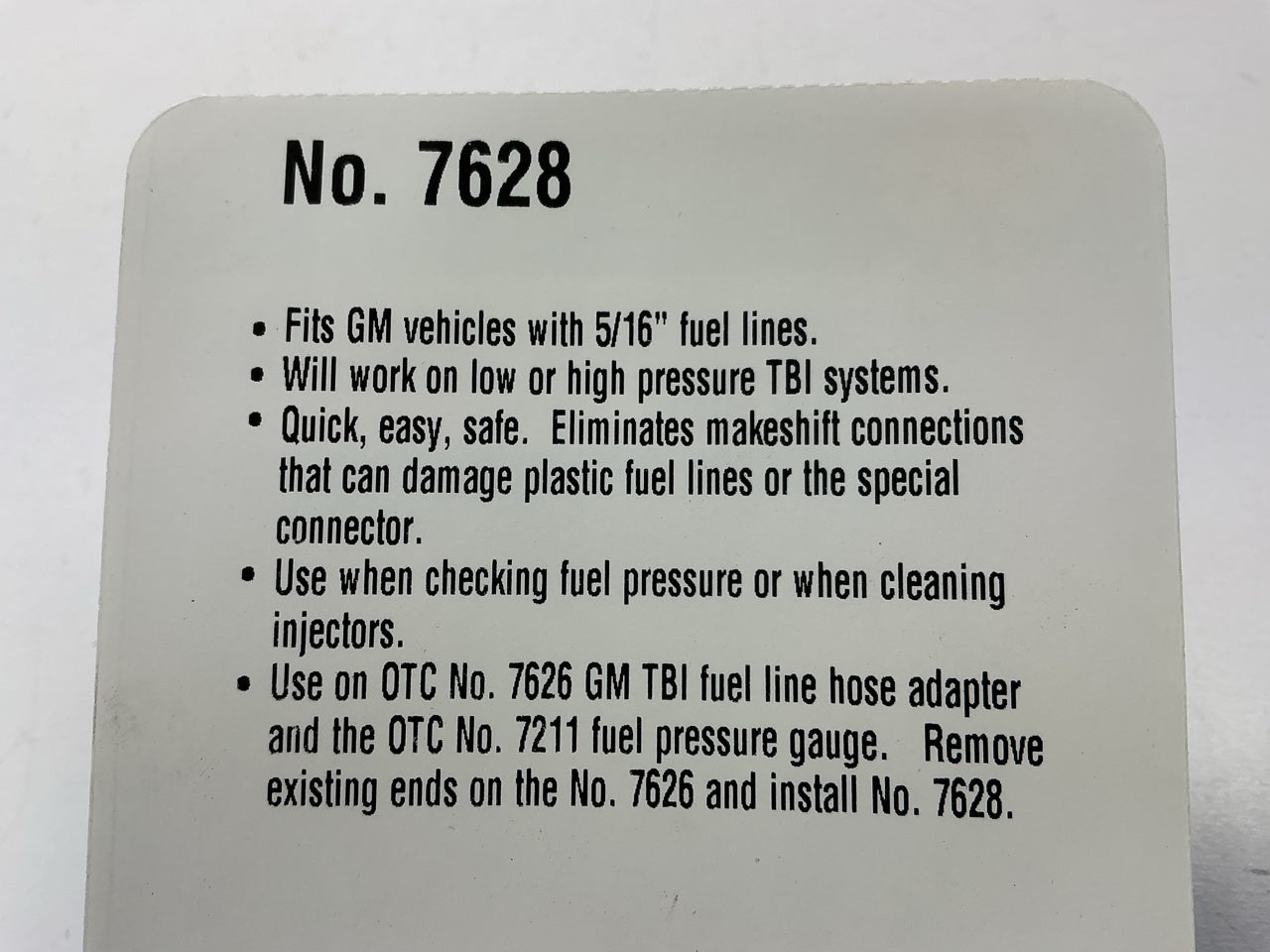 OTC 7628 GM TBI Fuel Line Fitting Adapter Set (5/16'')