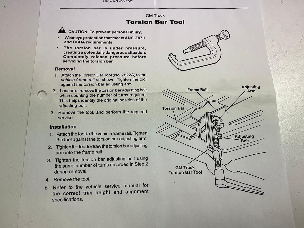 OTC Tools 7822A GM Torsion Bar Unloading Tool (Kent Moore J42393)