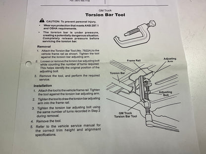 OTC Tools 7822A GM Torsion Bar Unloading Tool (Kent Moore J42393)