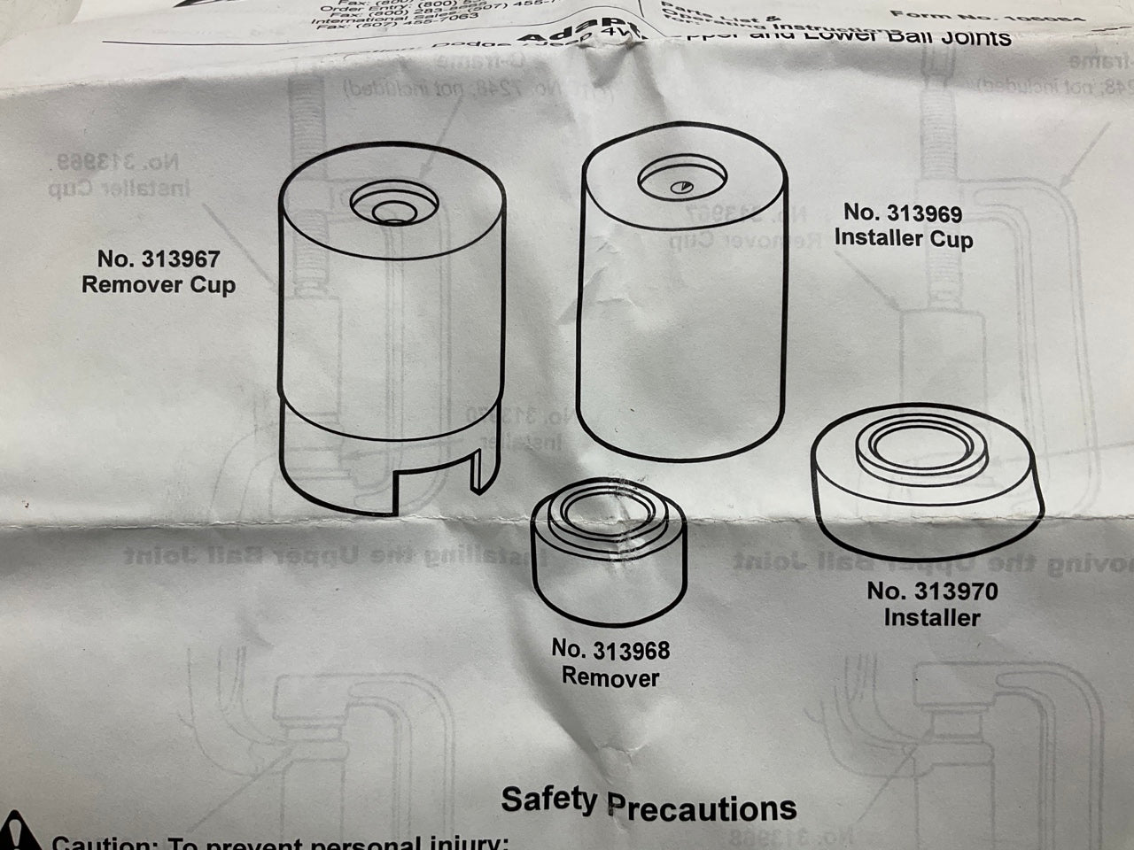 OTC Tools 7894 Ball Joint Service Adapters For Dodge 4WD