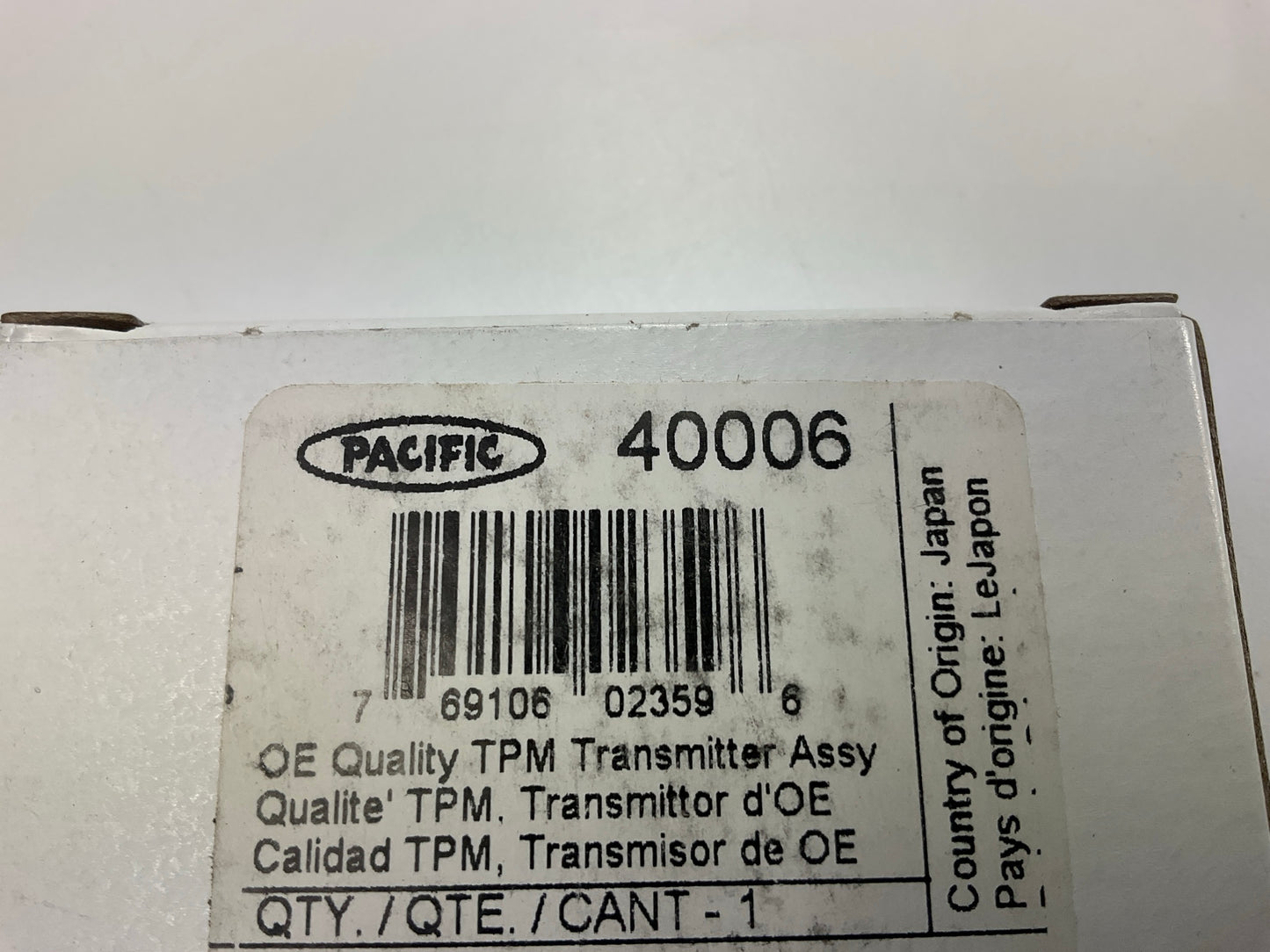 Pacific 40006 TPMS Tire Pressure Monitor Sensor, Made In Japan PAXPMV1017