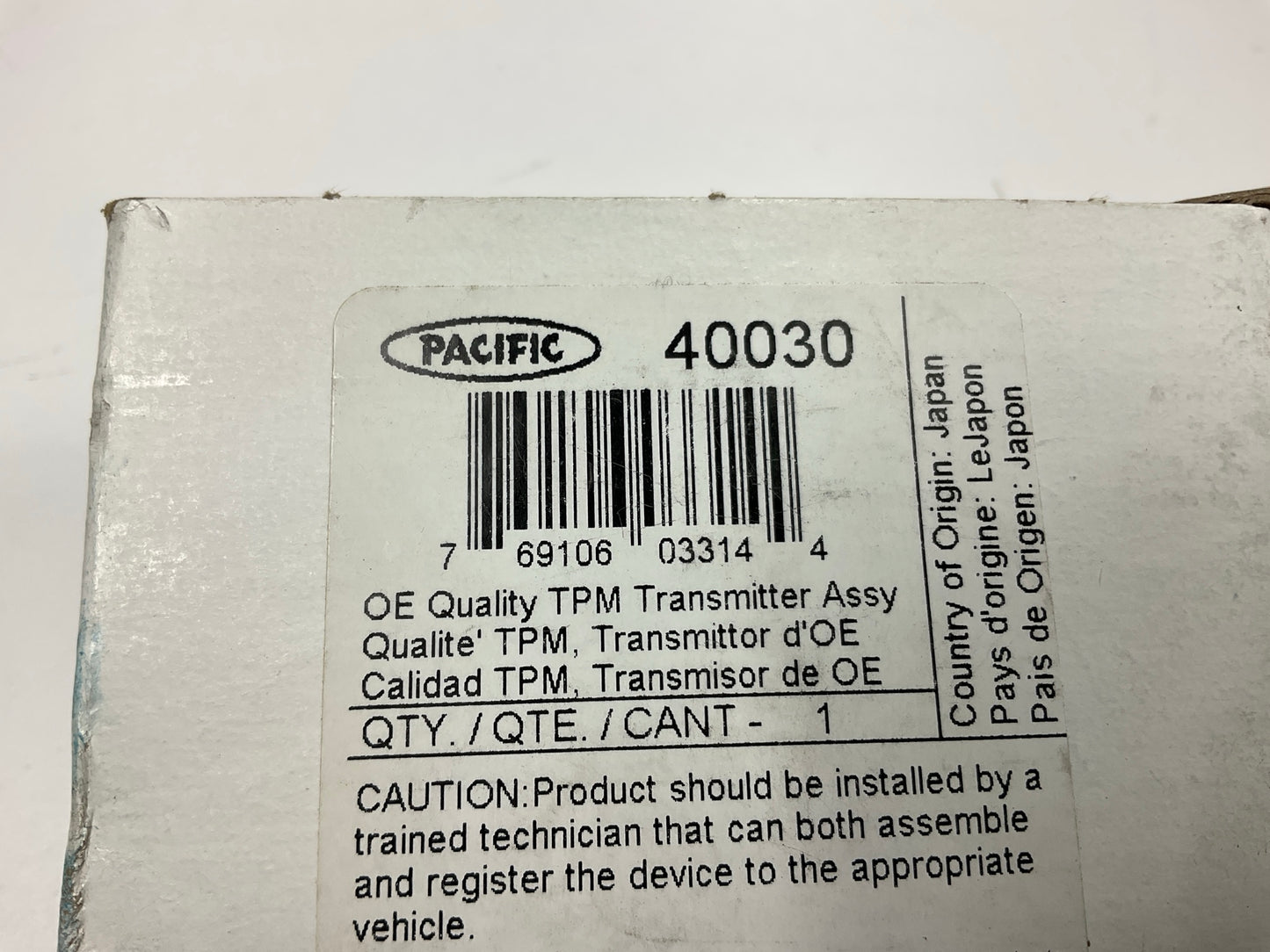 Pacific 40030 TPMS Tire Pressure Monitor Sensor