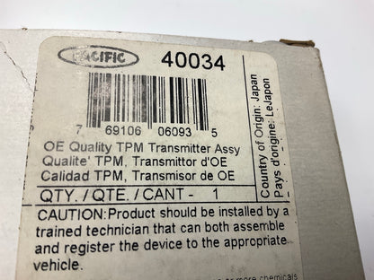 Pacific 40034 TPMS Tire Pressure Monitor Sensor For 2008-2012 Honda Accord