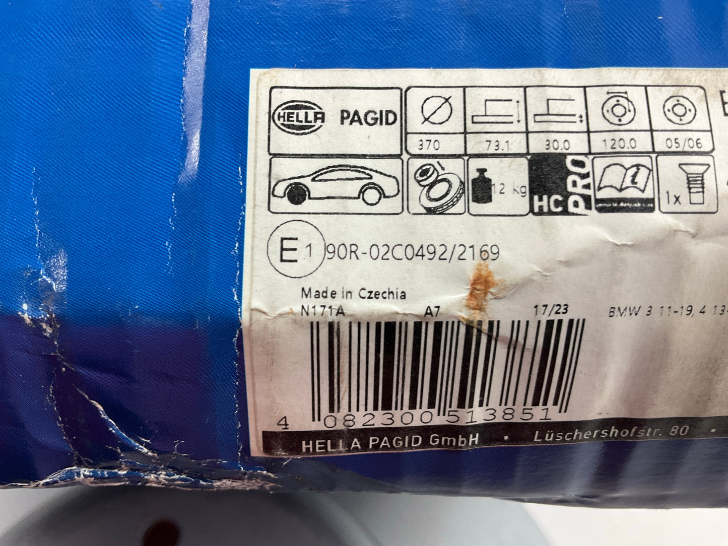 (2) Hella Pagid 355120831 Front Brake Rotors