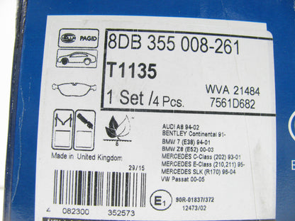 Pagid T1135 Front Disc Brake Pad Set