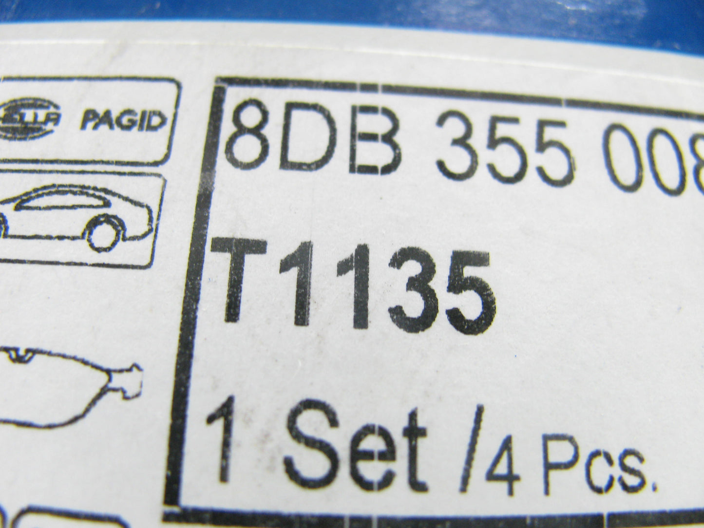 Pagid T1135 Front Disc Brake Pad Set