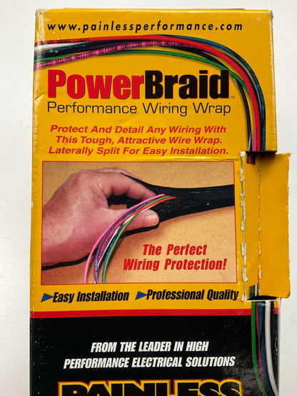 Painless Wiring 70902 PowerBraid Split Sleeving, Black Nylon, 1/2'', 10 Feet