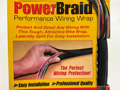 Painless Wiring 70903 PowerBraid Split Sleeving, Black Nylon, 3/4'' 6 Feet