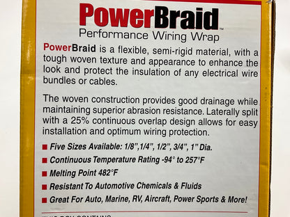 Painless Wiring 70903 PowerBraid Split Sleeving, Black Nylon, 3/4'' 6 Feet