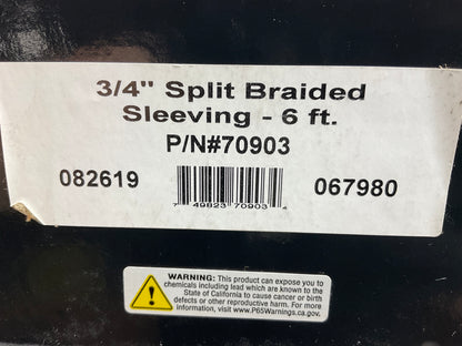 Painless Wiring 70903 PowerBraid Split Sleeving, Black Nylon, 3/4'' 6 Feet