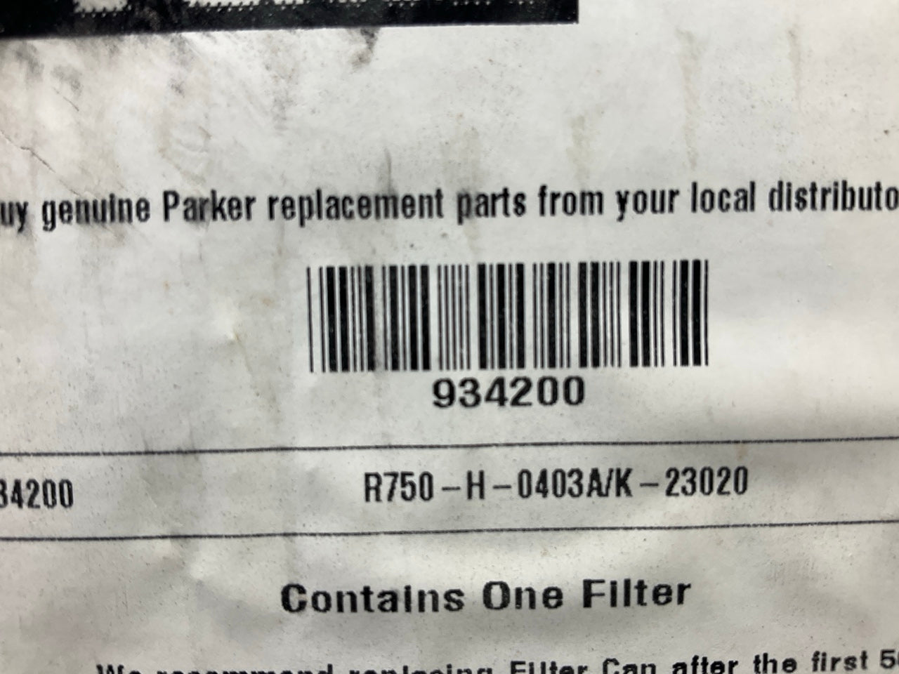 Parker 934200 Hydraulic Filter Replaces V0211B1R03 9327081 FA57CC10