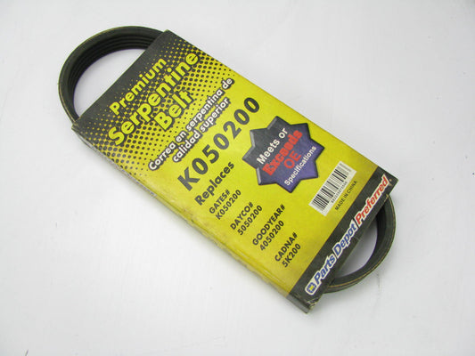 Parts Depot K050200 Serpentine Belt - 0.69'' X 20.5'' - 5 Ribs
