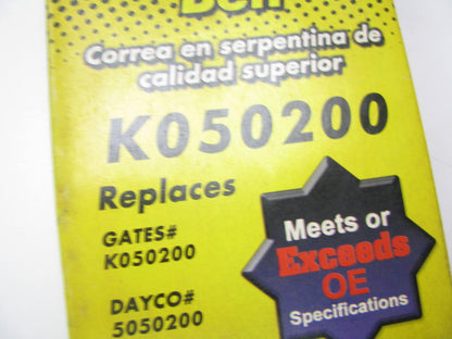 Parts Depot K050200 Serpentine Belt - 0.69'' X 20.5'' - 5 Ribs