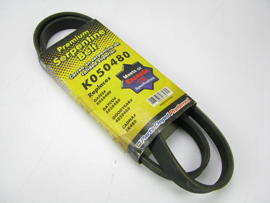 Parts Depot K050480 Serpentine Belt - 0.69'' X 48.50'' - 5 Ribs