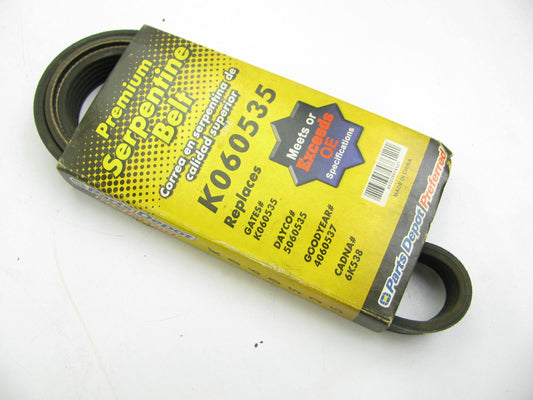 Parts Depot K060535 Serpentine Belt - 0.84'' X 54.00'' - 6 Ribs