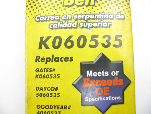 Parts Depot K060535 Serpentine Belt - 0.84'' X 54.00'' - 6 Ribs