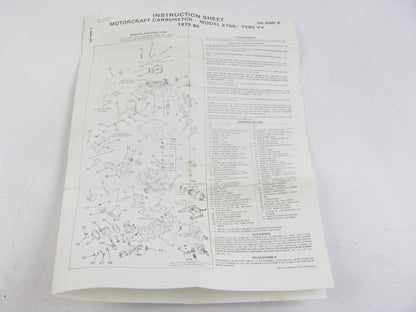 Parts Master 10763A Carburetor Rebuild Kit - 1979-80 Motorcraft 2700 7200 VV