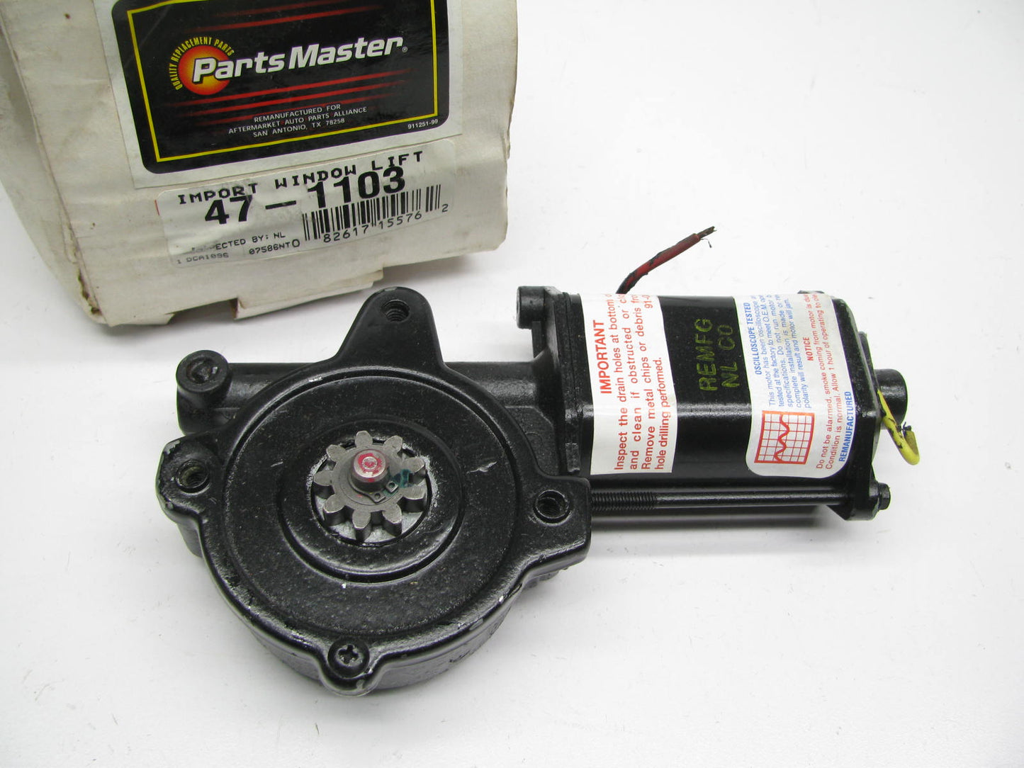 REMAN - Parts Master 47-1103 LEFT Power Window Motor