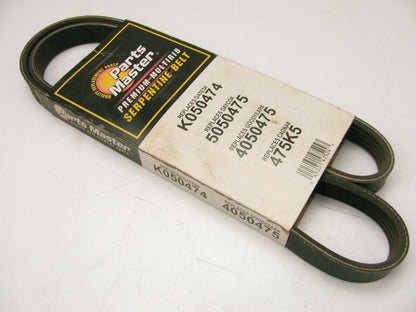 Parts Master 475K5 Serpentine Belt - 0.69'' X 47.50'' - 5 Ribs