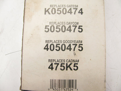 Parts Master 475K5 Serpentine Belt - 0.69'' X 47.50'' - 5 Ribs