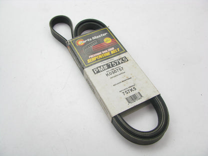 Parts Master 757K5 Serpentine Belt - 0.69'' X 76.50'' - 5 Ribs