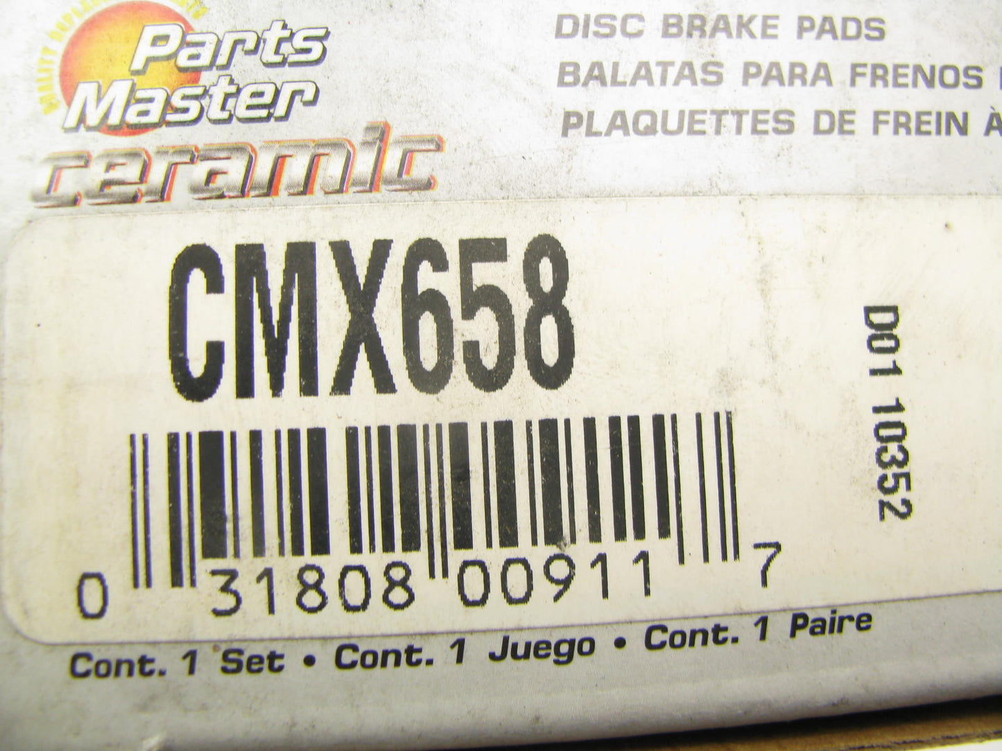 Parts Master CMX658 Rear Disc Brake Pad Set - Ceramic