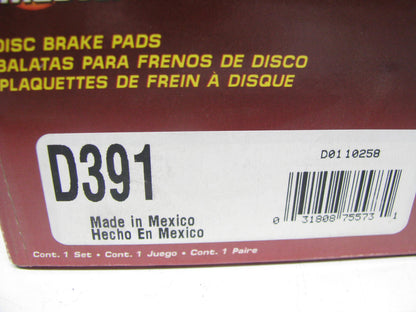 Parts Master D391 Rear Disc Brake Pad Set - Organic