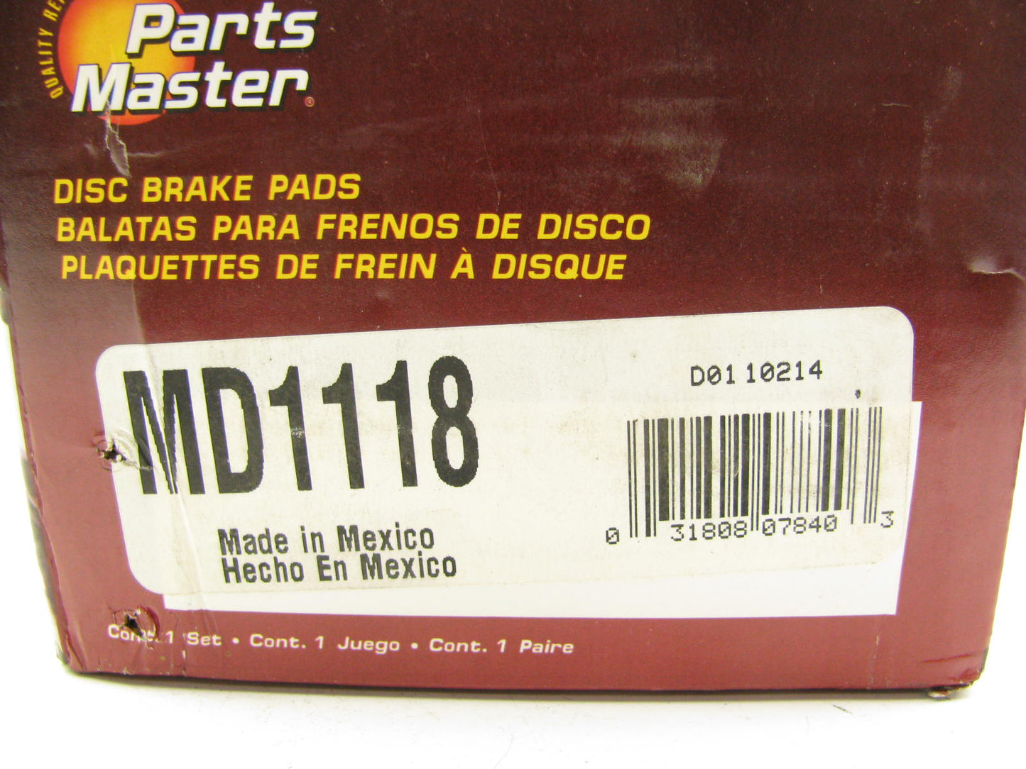 Parts Master MD1118 Front Disc Brake Pads - Semi-Metallic