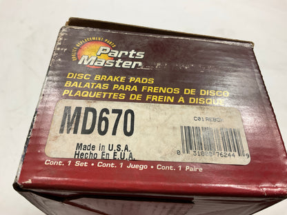 Parts Master MD670 Front Semi-Metallic Disc Brake Pads For 1995-97 Kia Sportage
