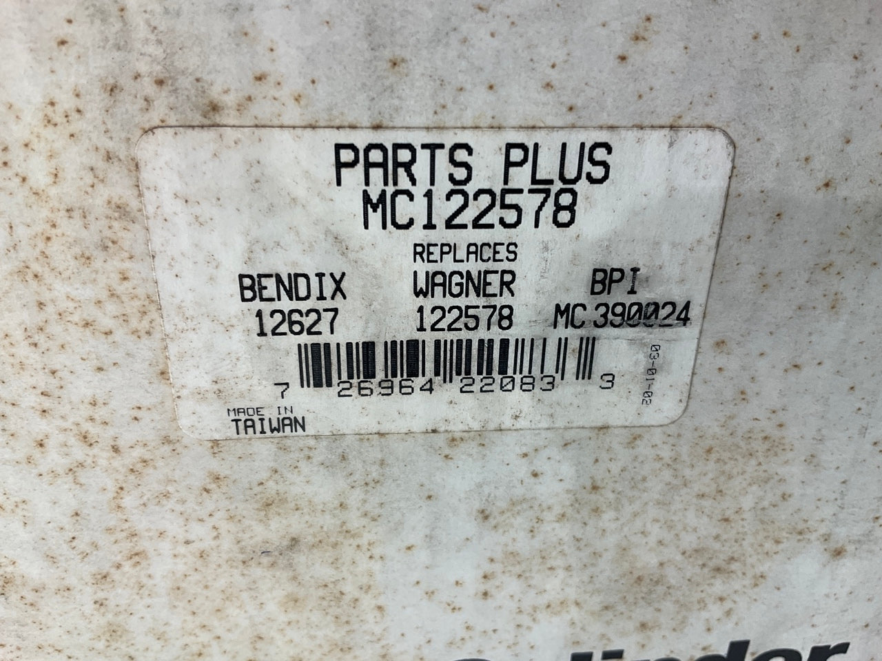 Parts Plus MC122578 Brake Master Cylinder W/O Reservoir