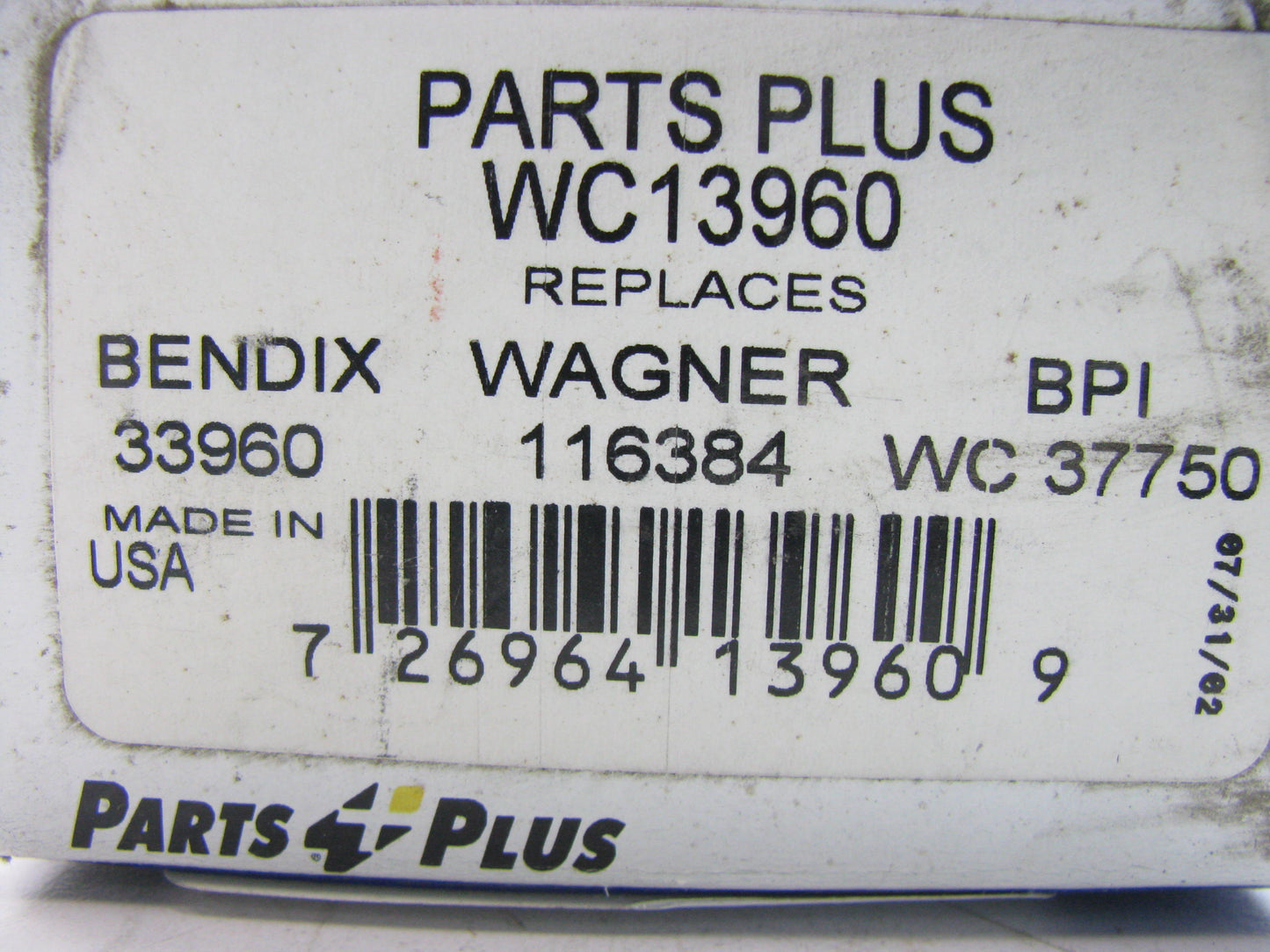 Parts Plus WC13960 Drum Brake Wheel Cylinder - Rear Left / Right