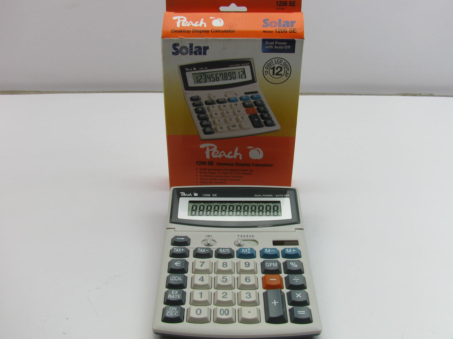 Peach 1206SE PR662 Solar Desktop Display Calculator