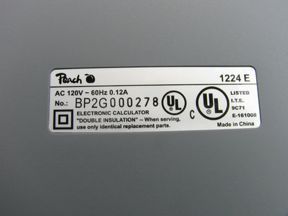 Peach 1224E Desktop PR671 Print & Display Professional Calculator