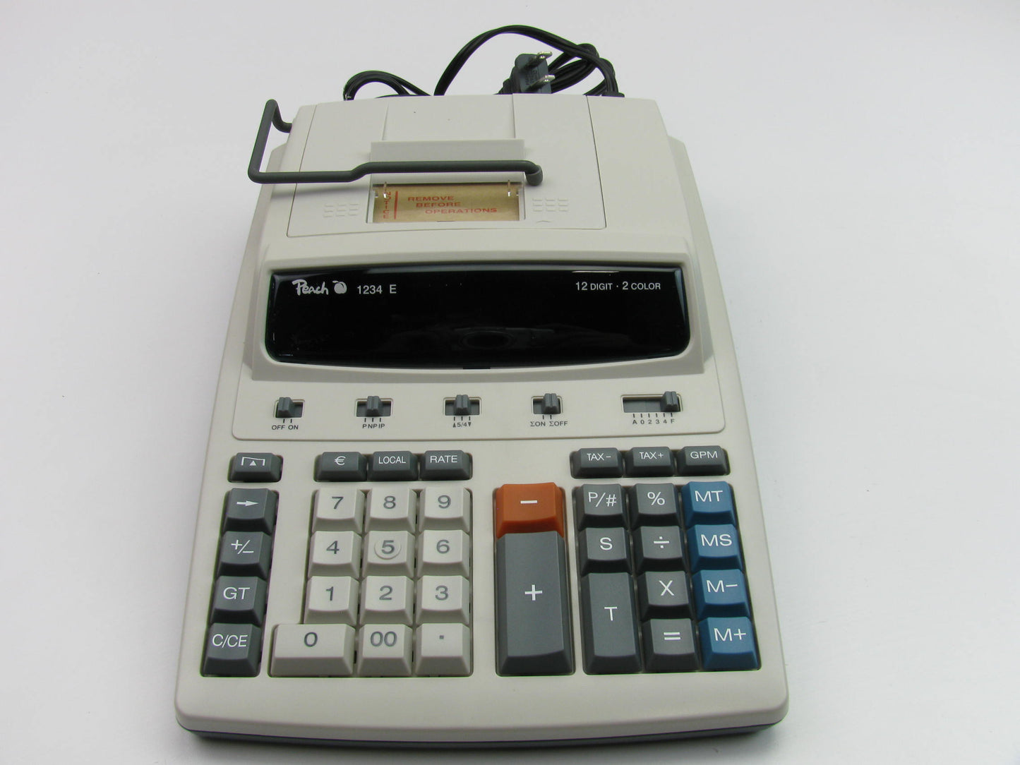 Peach 1234 Desktop Print & Display Professional Calculator 2 Color