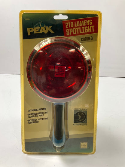 Peak PKC0TC5 Corded 12V 12 Volt Spotlight Spot Light Lamp, Detachable Red Lens