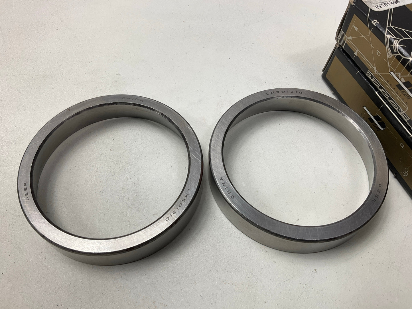 (2) Peer LM501310 Tapered Bearing Race Cup