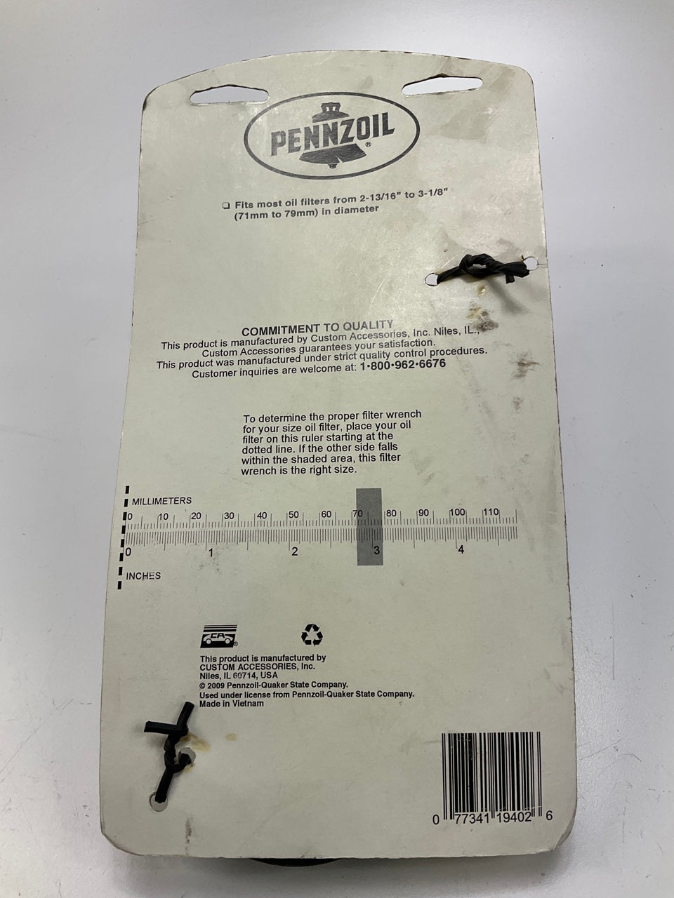 Pennzoil 19402 Oil Filter Wrench Adjustable Strap - 2-13/16'' To 3-1/8''
