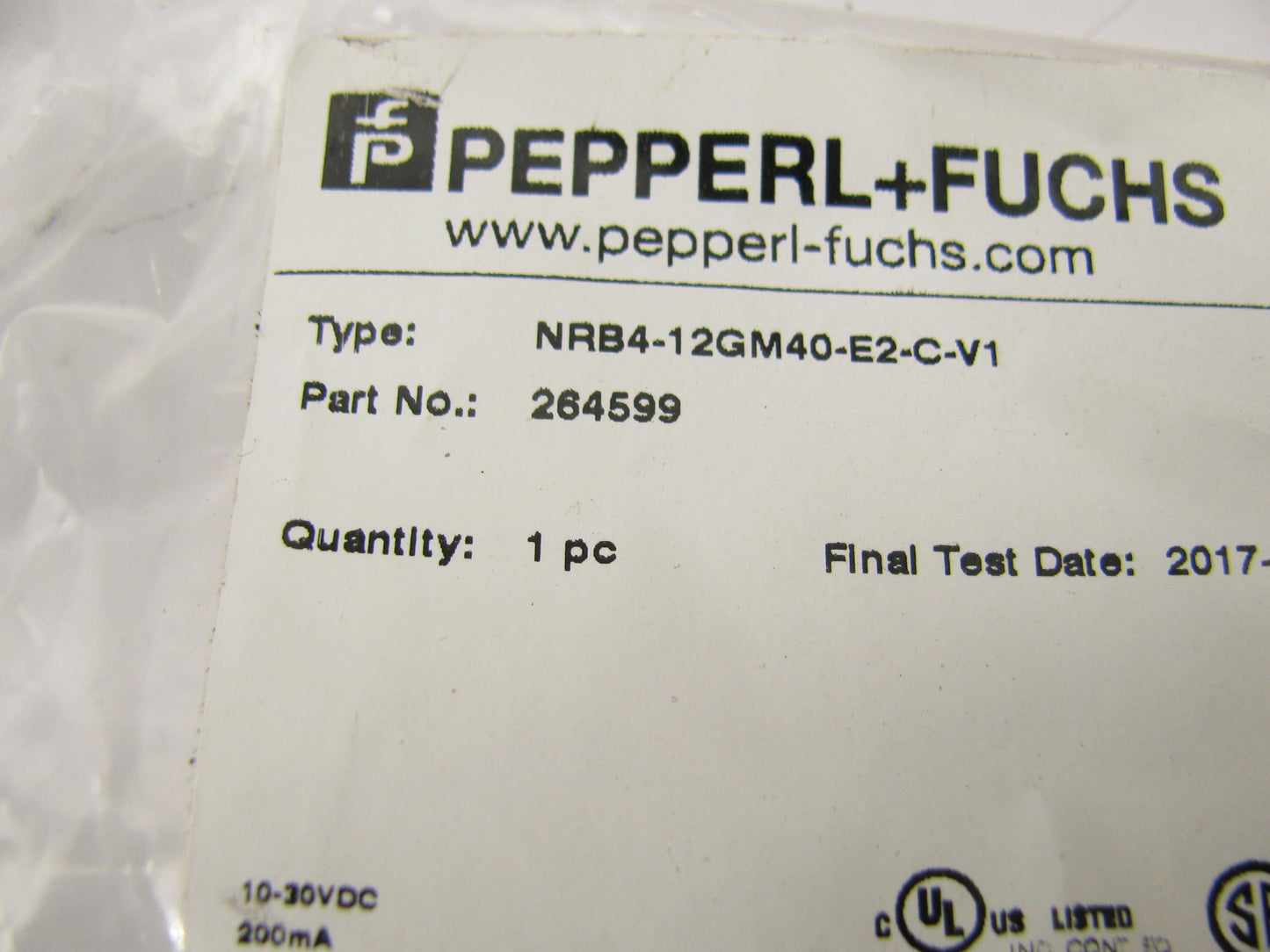 New PEPPERL+FUCHS 264599 Inductive Proximity Sensor NRB4-12GM40-E2-C-V1