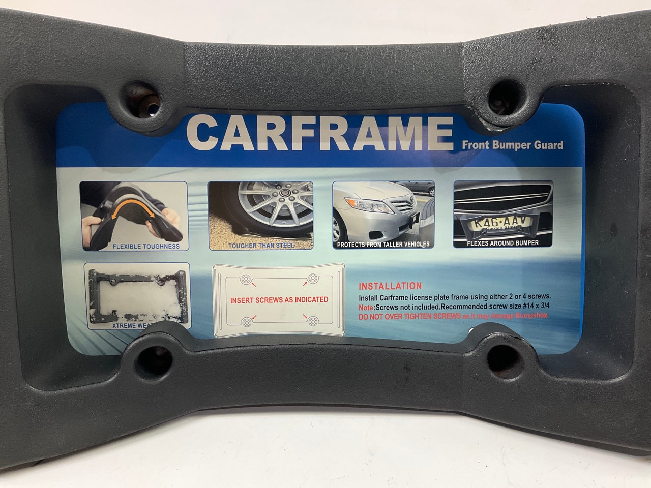 PerfectCar 2T30312 Front Bumper Guard License Plate Mount Cushion Foam Protector