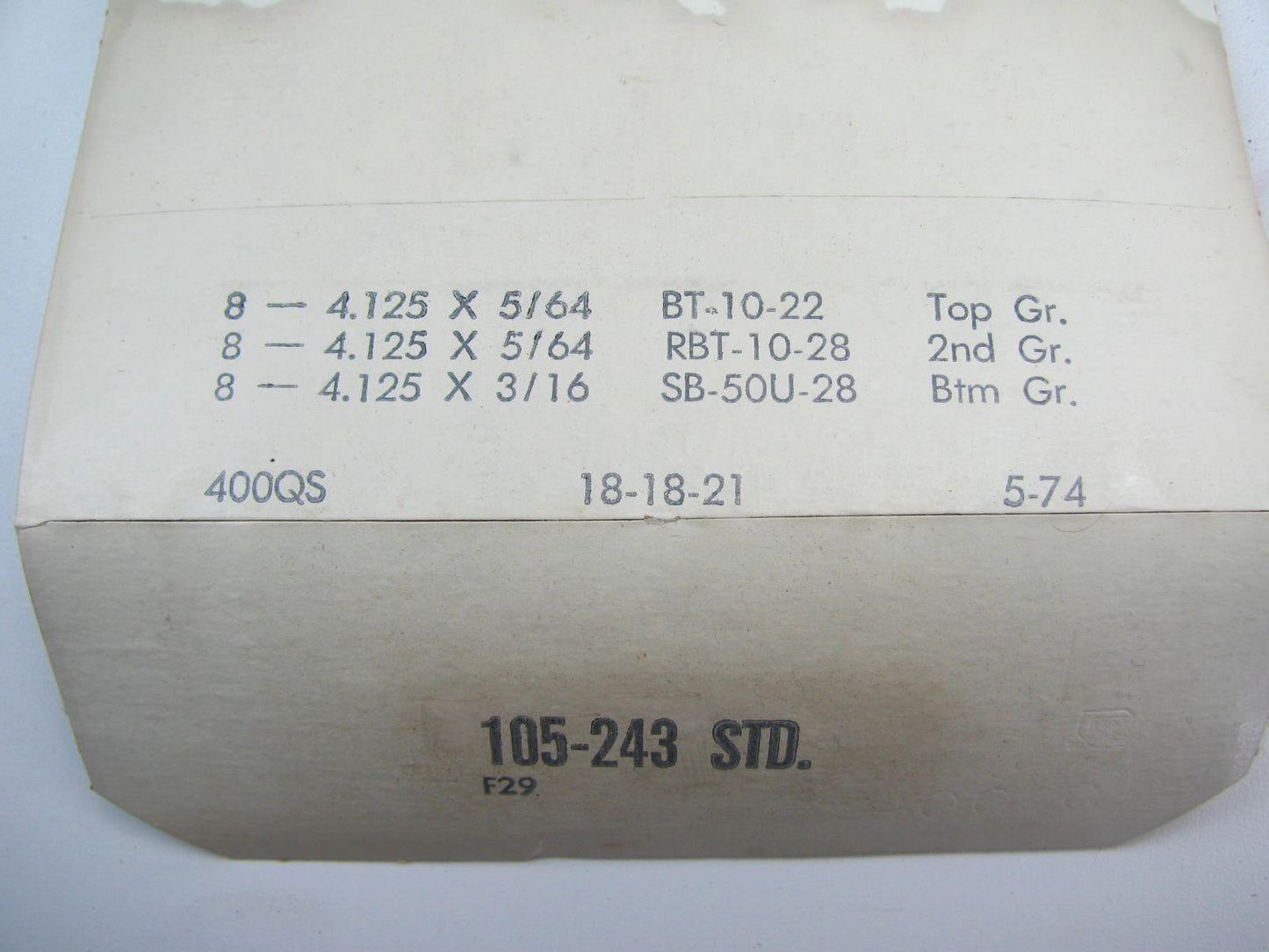 SBC 400 V8 Engine Piston Ring Set - Plain Cast - STANDARD Perfect Circle 50141