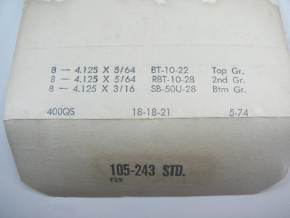 SBC 400 V8 Engine Piston Ring Set - Plain Cast - STANDARD Perfect Circle 50141