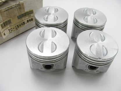 (4) Perfect Circle TC-1544B-040 Engine Pistons .040'' For 1963-1965 GM 2.5L I4