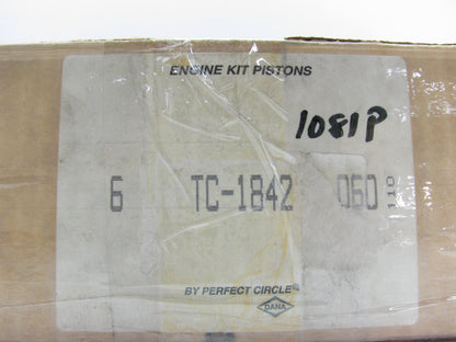 (6) Perfect Circle TC-1842-060 Engine Piston .060'' 1969-1986 Ford 300 4.9L