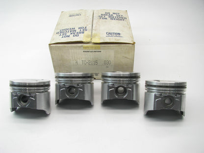 (4) Perfect TC-2115-030 RH Bank Piston .030'' For 1978-85 Oldsmobile 350N Diesel