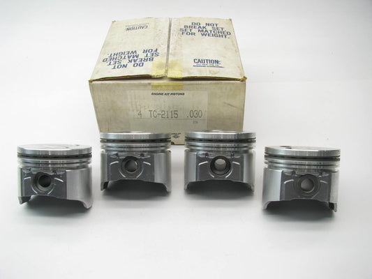 (4) Perfect TC-2115-030 RH Bank Piston .030'' For 1978-85 Oldsmobile 350N Diesel