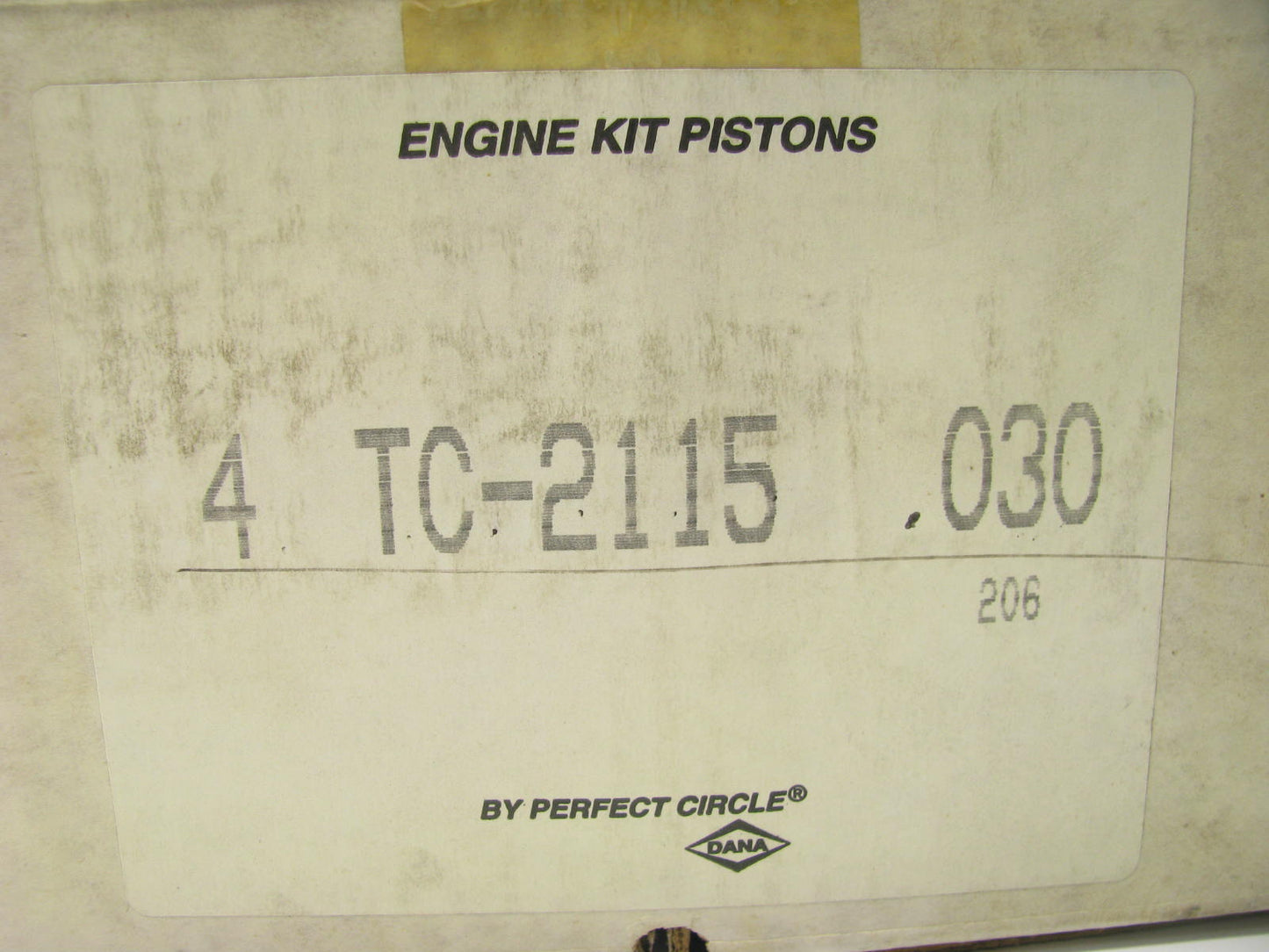 (4) Perfect TC-2115-030 RH Bank Piston .030'' For 1978-85 Oldsmobile 350N Diesel