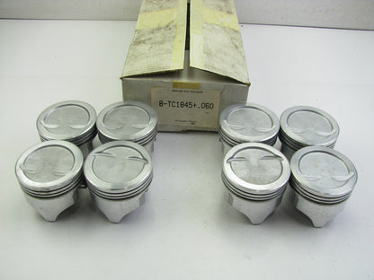(8) Perfect Circle TC1845-060 Engine Pistons .060'' 1969-1989 Chevrolet 350-V8