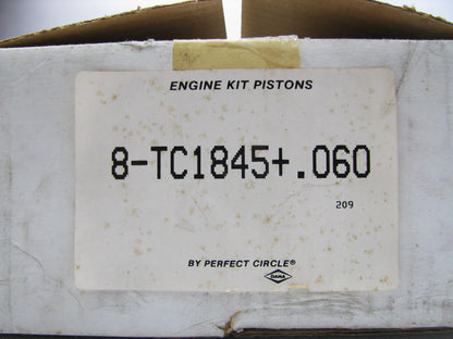 (8) Perfect Circle TC1845-060 Engine Pistons .060'' 1969-1989 Chevrolet 350-V8
